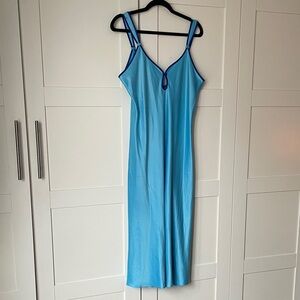 Vintage Blue Maxi Slip Dress